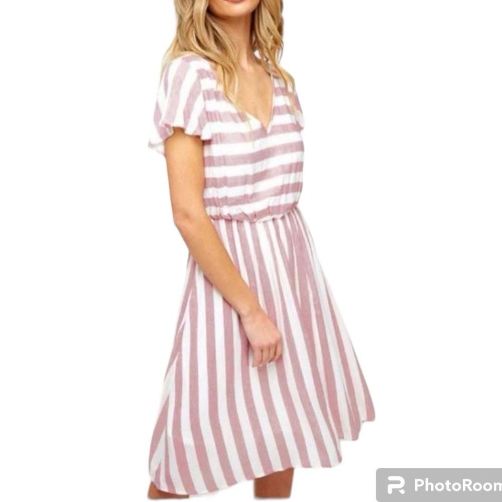 Fantastic Fawn Easy Striped Short Dress Small